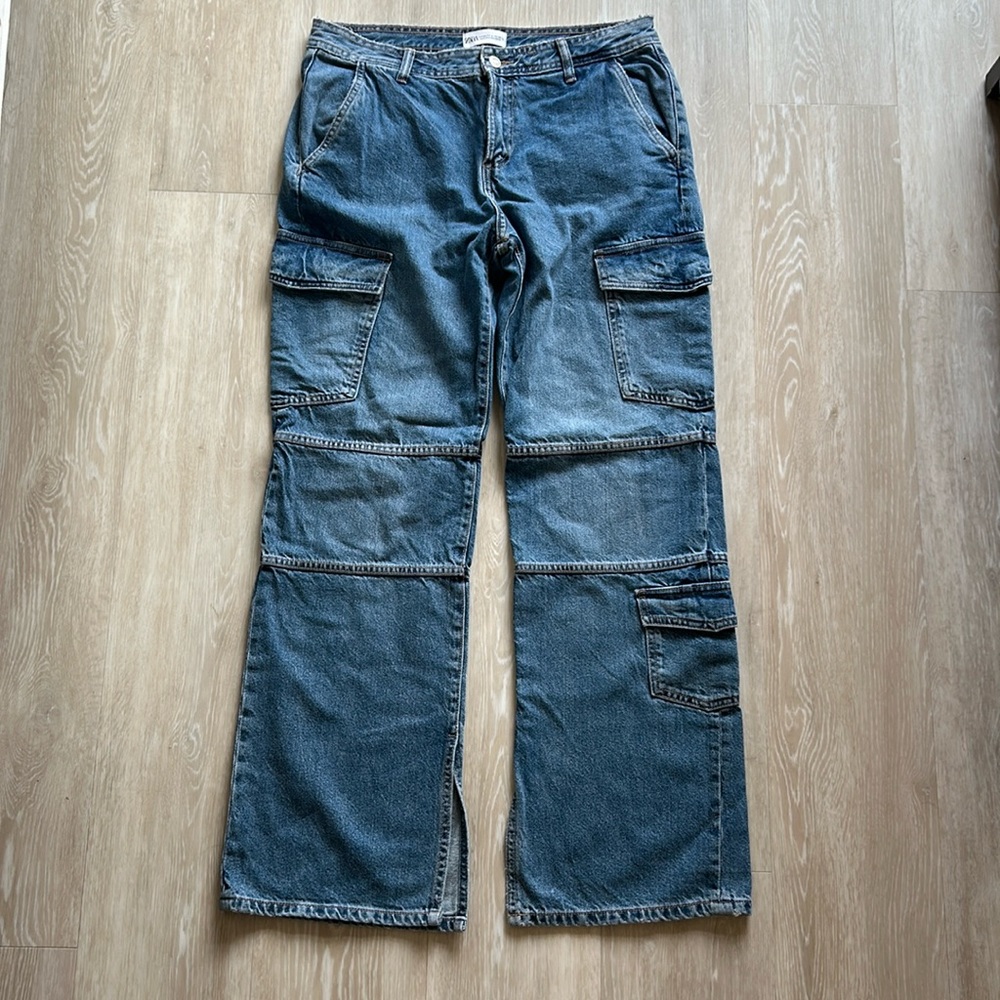 NWOT TAGS ZARA UTILITY JEANS SIZE 30 ❤️mid rise